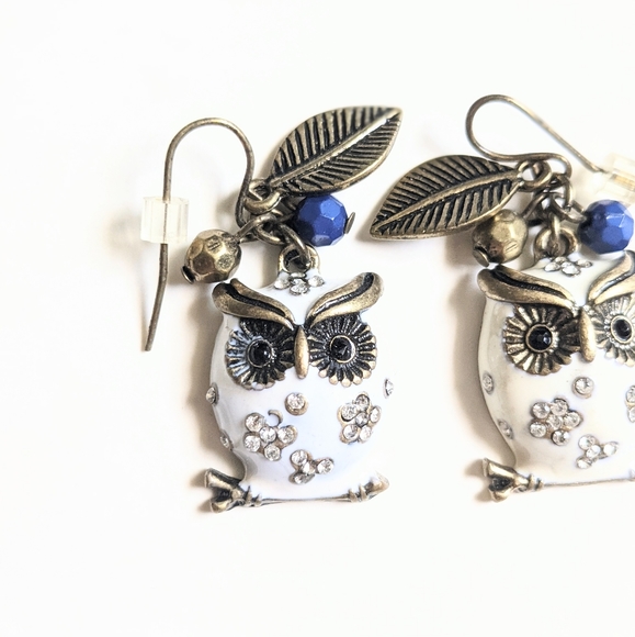 Owl Earrings with Jewels - Picture 2 of 6